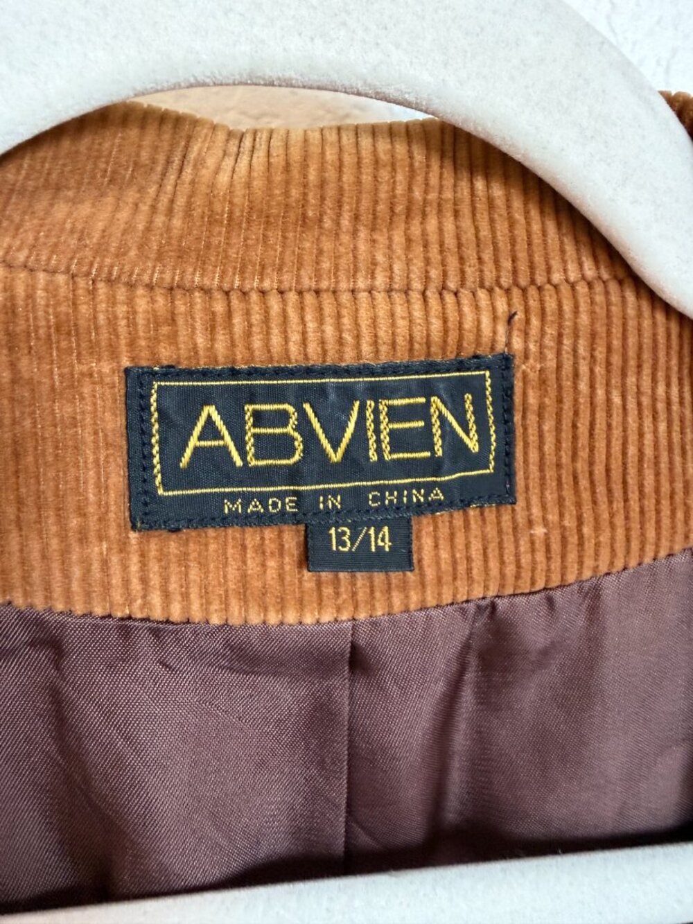 Vintage ABVIEN Camel Brown Corduroy Blazer Jacket Cotton Tailored Academia - Picture 5 of 8
